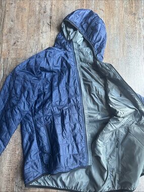 Beyond Clothing Alpha Lochi - Blue/Gray Reversible Puff Jacket